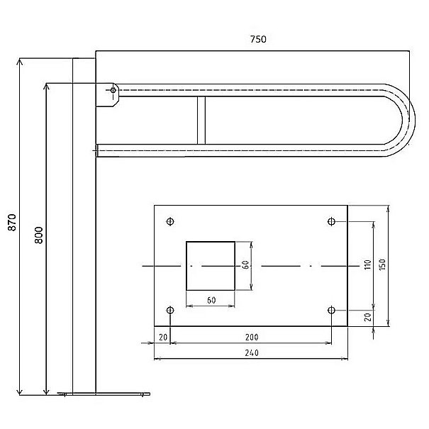 Поручень Bemeta Help 301507301 хром купить в интернет-магазине сантехники Sanbest