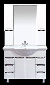 Зеркало со шкафом Misty Жасмин 100 белая эмаль в ванную от интернет-магазине сантехники Sanbest