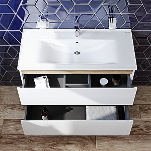 Тумба с раковиной AM.PM X-JOY 100 подвесная,белый глянец для ванной в интернет-магазине Sanbest