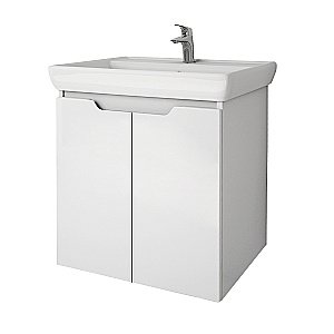 Тумба с  раковиной подвесная/напольная Dreja Q PLUS (D) 60 белый глянец для ванной в интернет-магазине Sanbest