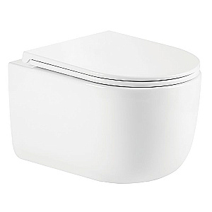 Унитаз подвесной Azario SERENATA AZ-5101T-WHT белый, безободковый, с крышкой микролифт, слив торнадо купить в интернет-магазине Sanbest
