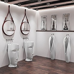 Раковина напольная Kerasan Artwork Moloco 45 474031 черная матовая купить в интернет-магазине Sanbest