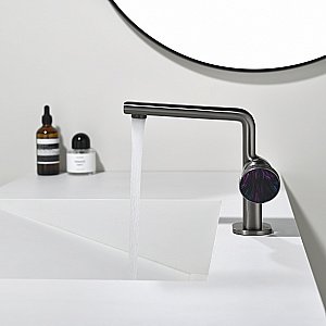 Смеситель для раковины Black&white Gravity GF-7207-GM оружейная сталь матовая купить в интернет-магазине сантехники Sanbest