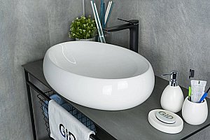 Раковина накладная Gid Lago 60 N9030a 51114 белая купить в интернет-магазине Sanbest