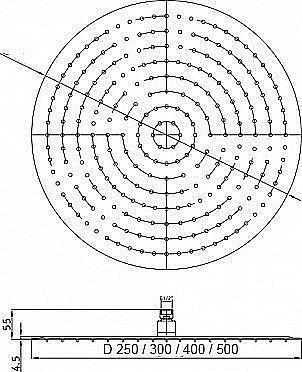 Верхний душ RGW Shower Panels SP-81-40 D=400 купить в интернет-магазине сантехники Sanbest