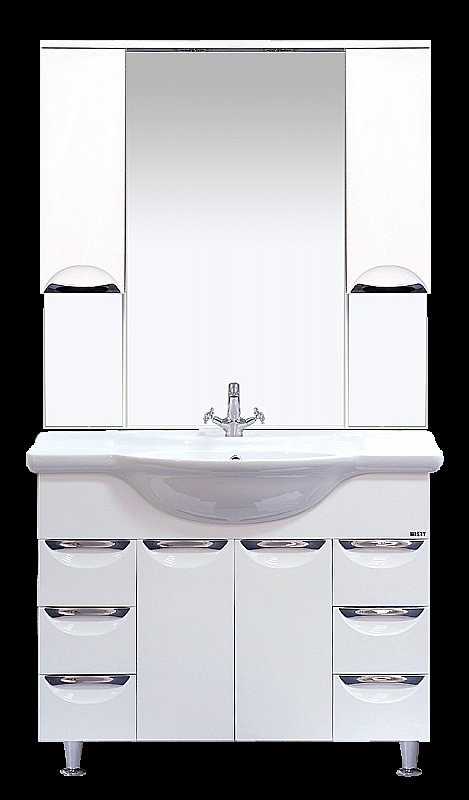 Зеркало со шкафом Misty Жасмин 100 белая эмаль в ванную от интернет-магазине сантехники Sanbest