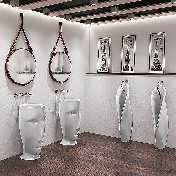 Раковина напольная Kerasan Artwork Moloco 45 474031 черная матовая купить в интернет-магазине Sanbest