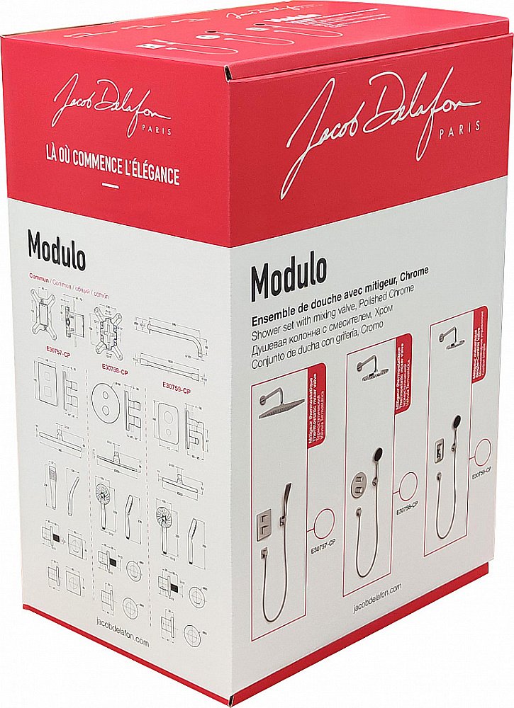 Душевая система Jacob Delafon MODULO E30757-CP хром купить в интернет-магазине сантехники Sanbest