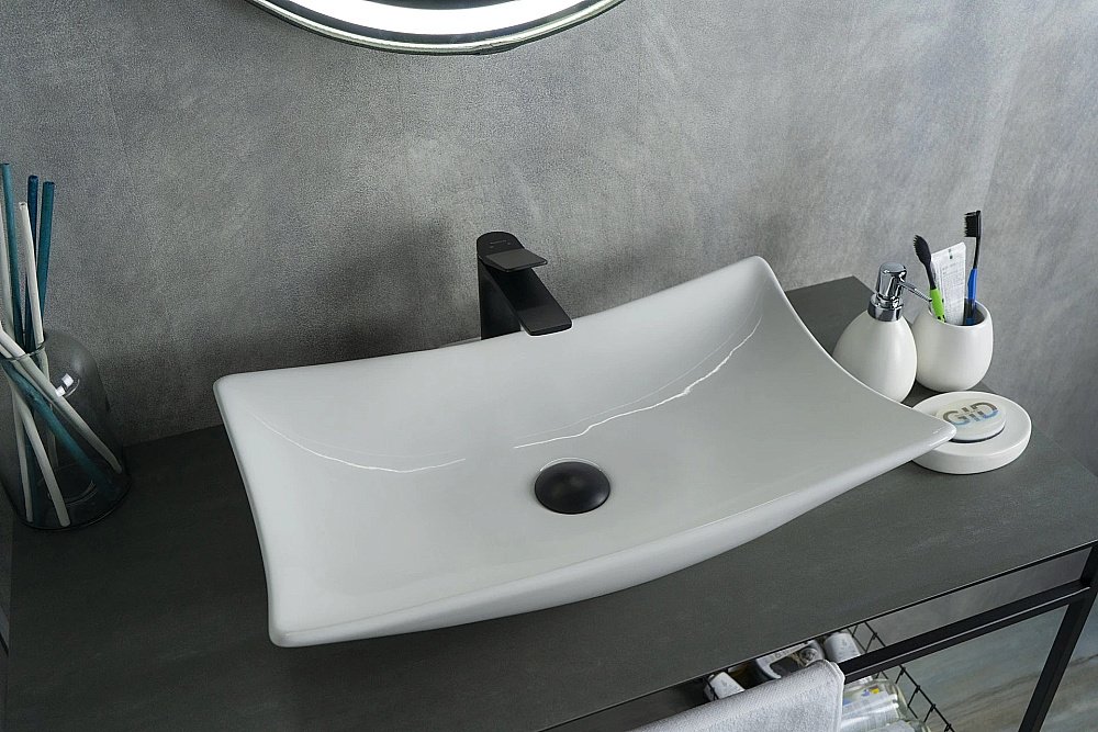 Раковина накладная Gid Creativo 56 N9176 51129 белая купить в интернет-магазине сантехники Sanbest
