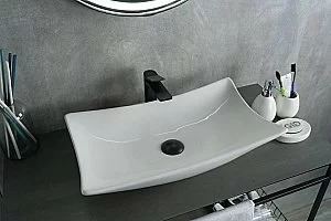 Раковина накладная Gid Creativo 56 N9176 51129 белая купить в интернет-магазине сантехники Sanbest