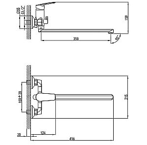 Смеситель для ванны Milardo Horizont HORSB02M10 хром купить в интернет-магазине сантехники Sanbest