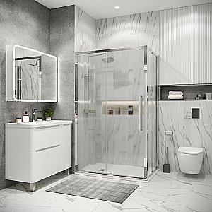 Душевой уголок Grossman Cosmo 120.K33.02.1270.10.02 120x70 стекло шиншилла/профиль хром купить в интернет-магазине Sanbest