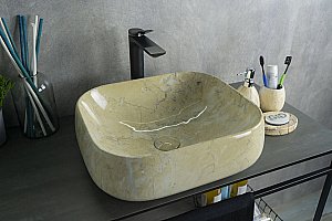 Раковина накладная Gid 45 Mnc188 54424 бежевый мрамор купить в интернет-магазине Sanbest