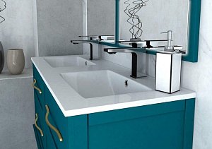 Тумба с раковиной Cezares TIFFANY 120 Blu Petrolio для ванной в интернет-магазине Sanbest