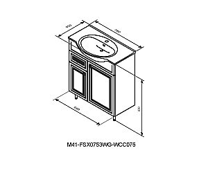 Тумба с раковиной RedBlu by Damixa Palace One 76 для ванной в интернет-магазине Sanbest