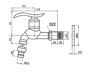Сливной кран Bronze de Luxe 21599/2 бронза купить в интернет-магазине сантехники Sanbest