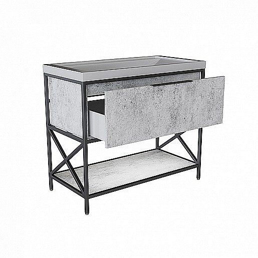 Тумба с раковиной Mixline Бруклин 100 543946 бетон для ванной в интернет-магазине Sanbest