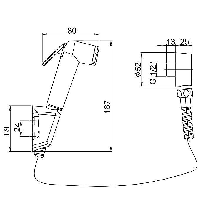 Гигиенический душ PAINI Forza 53CR174KITABS хром купить в интернет-магазине сантехники Sanbest