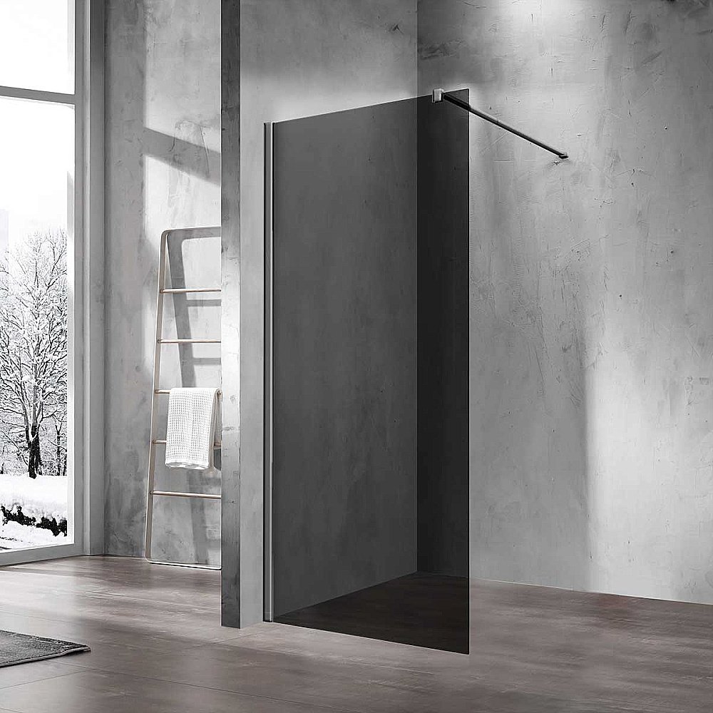 Душевое ограждение Vincea Walk-In 110 VSW-1H110CGGM стекло тонированное/профиль вороненая сталь купить в интернет-магазине Sanbest