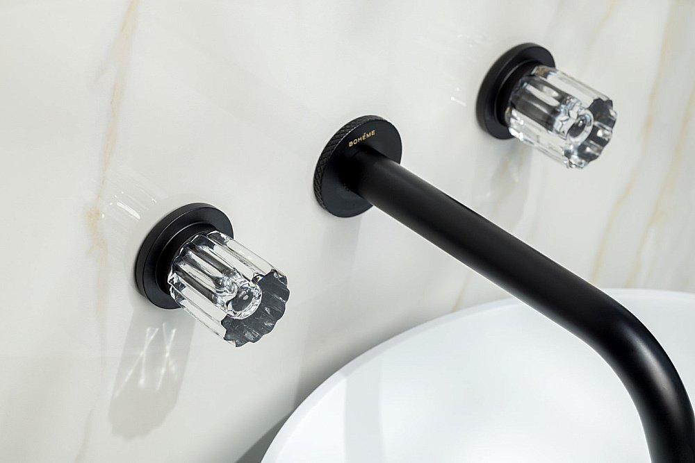 Смеситель для раковины Boheme ELEGANTE 152-2-B-EL черный купить в интернет-магазине сантехники Sanbest