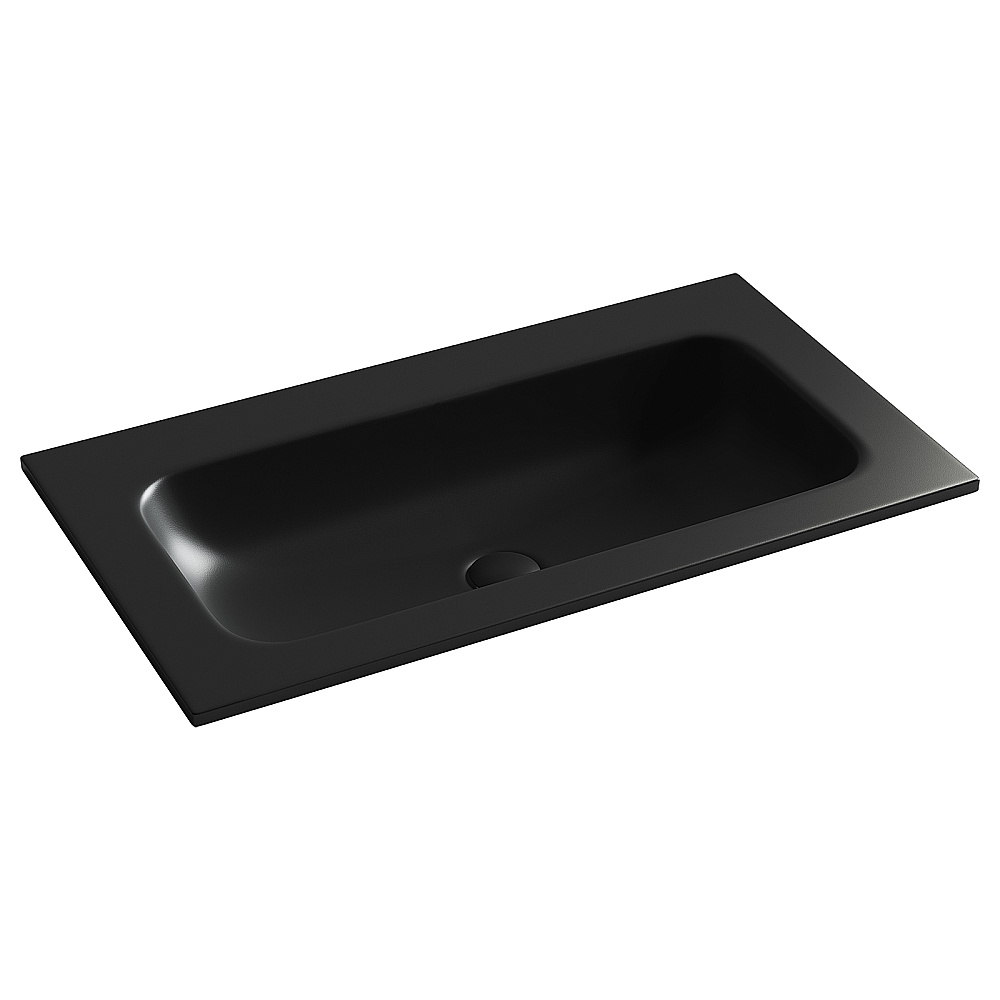 Тумба с раковиной Sancos Velta 80 VL80WG+CN7012MBwx теплый серый матовая/раковина черная матовая, без отверстий для ванной в интернет-магазине Sanbest