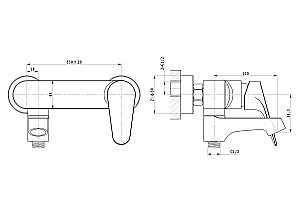 Смеситель для ванны WONZON & WOGHAND BALANCE WW-053101-CR хром купить в интернет-магазине сантехники Sanbest