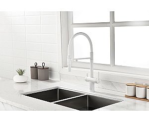 Смеситель для кухни Paulmark Gravity Gr213888-WH белый матовый купить в интернет-магазине сантехники Sanbest