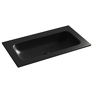 Тумба с раковиной Sancos Velta 80 VL80WG+CN7012MBwx теплый серый матовая/раковина черная матовая, без отверстий для ванной в интернет-магазине Sanbest