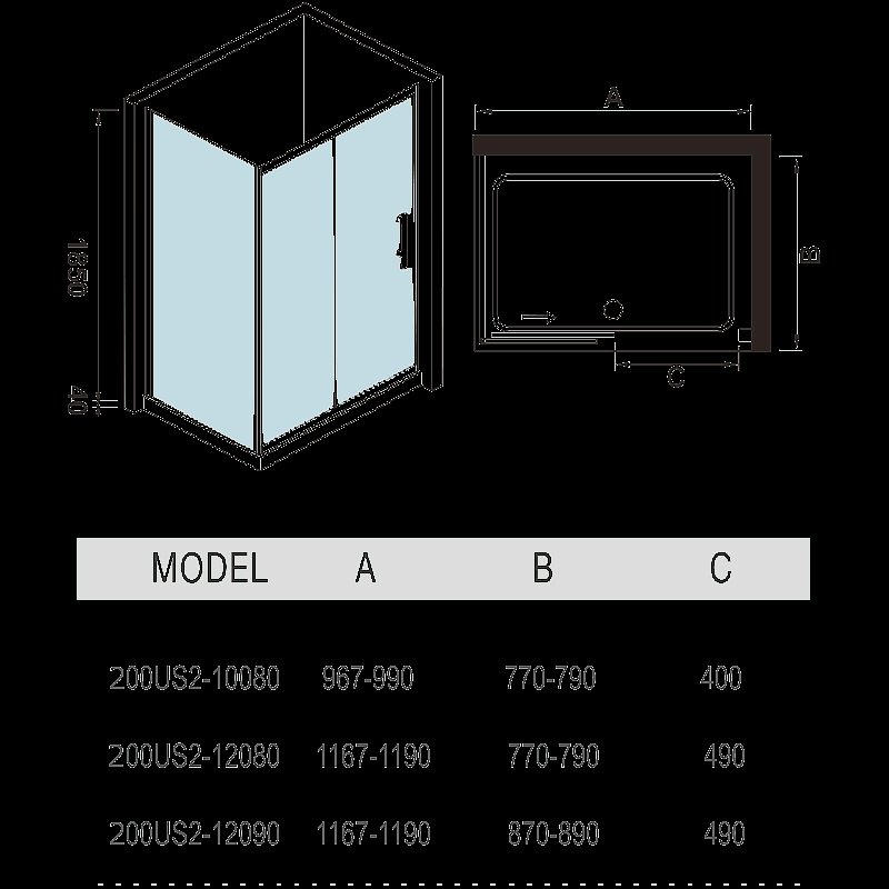Душевой уголок WeltWasser WW200 200US22 120х80 купить в интернет-магазине Sanbest