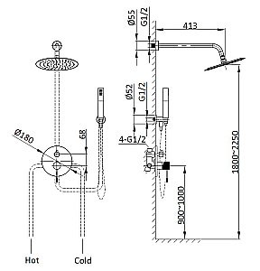 Душевая система Vincea Desire VSFW-1D1BN брашированный никель купить в интернет-магазине сантехники Sanbest