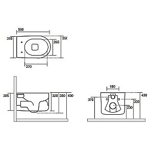 Унитаз подвесной Kerasan Nolita 5314 Бургундский Матовый, безободковый купить в интернет-магазине Sanbest