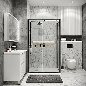 Душевой уголок Grossman Cosmo 120.K33.02.1180.42.00 110x80 стекло прозрачное/профиль графит сатин купить в интернет-магазине Sanbest