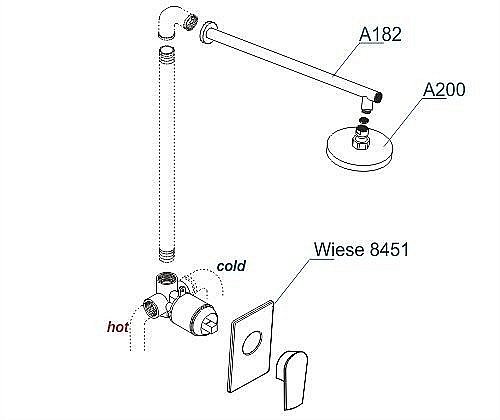 Душевая система WasserKRAFT Wiese 8400 A84182 купить в интернет-магазине сантехники Sanbest