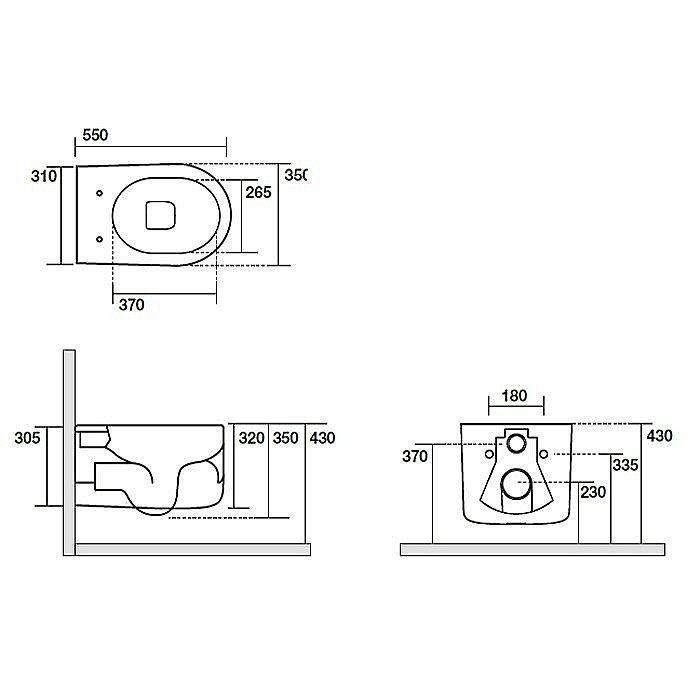 Унитаз подвесной Kerasan Nolita 5314 Бургундский Матовый, безободковый купить в интернет-магазине Sanbest