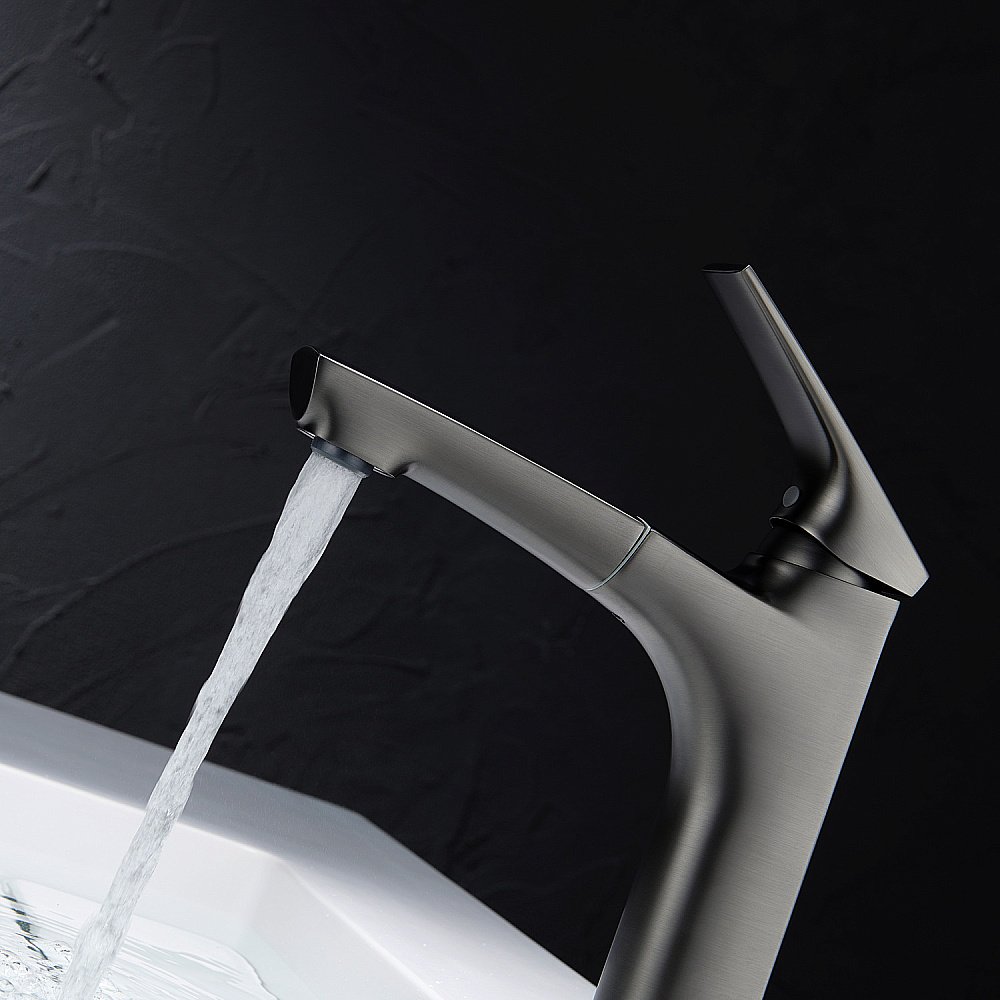 Смеситель для раковины Black&White Universe UK7901MG оружейная сталь купить в интернет-магазине сантехники Sanbest