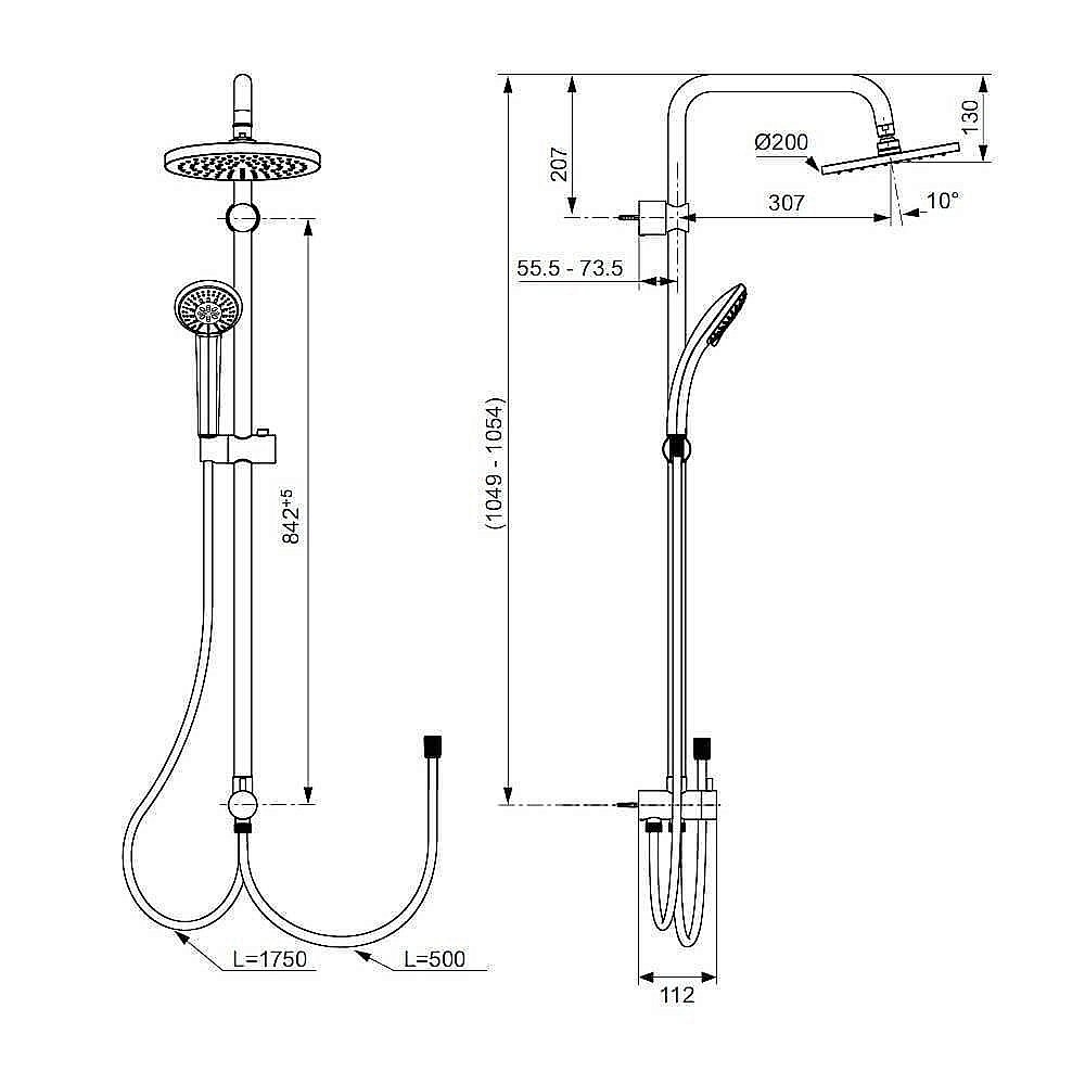 Душевая система Ideal Standard Idealrain Eco Evo A6943AA купить в интернет-магазине сантехники Sanbest