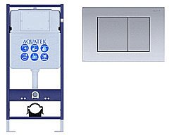 Инсталляция для унитаза Aquatek Standart INS-0000012 с кнопкой KDI-0000011 хром матовый купить в интернет-магазине сантехники Sanbest