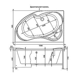 Ванна акриловая Aquanet Capri 160х100 с к/с купить в интернет-магазине Sanbest