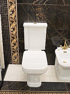 Унитаз напольный Kerasan Waldorf 4117 с бачком 4181 Белый/кнопка бронза купить в интернет-магазине Sanbest