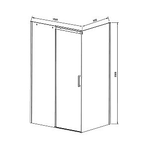 Душевой уголок Vincea DICE VSR-4D8015CL 150x80 стекло прозрачное/профиль хром купить в интернет-магазине Sanbest