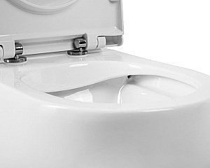 Унитаз подвесной BelBagno ONDA BB066CHR безободковый, с крышкой микролифт, с инсталляцией и белой кнопкой купить в интернет-магазине Sanbest