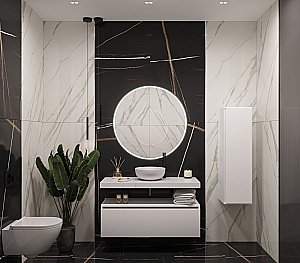 Тумба с раковиной и столешницей Armadi Art Flat 80 белый глянец для ванной в интернет-магазине Sanbest