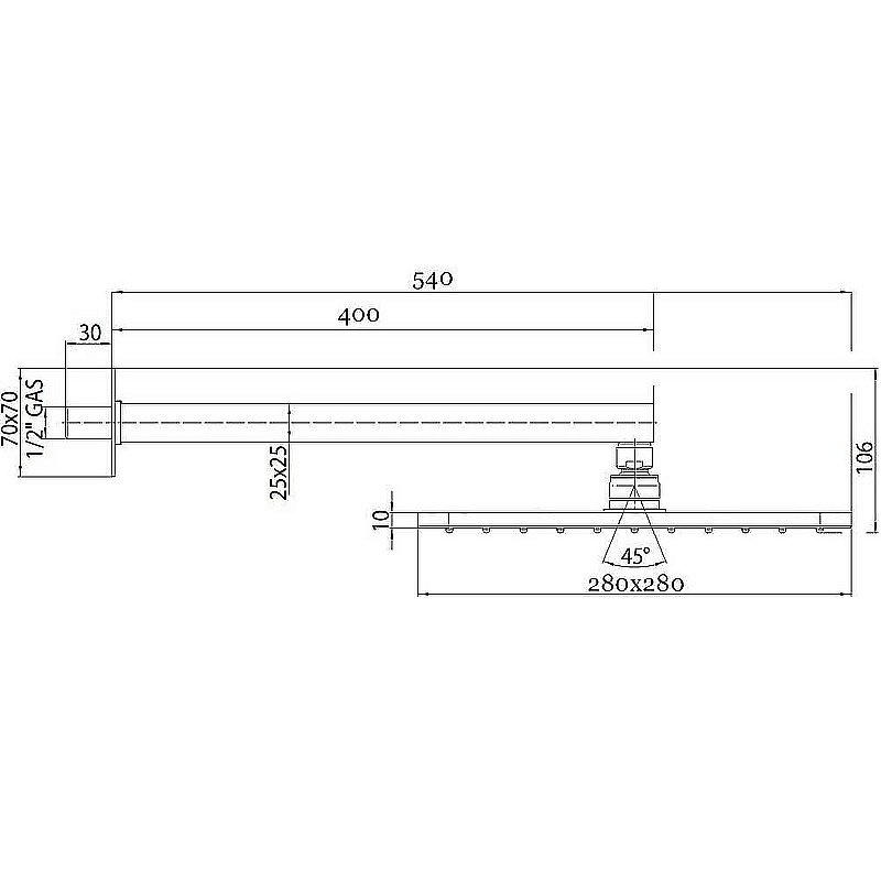 Верхний душ Bossini Cosmo H69598I.030 хром купить в интернет-магазине сантехники Sanbest