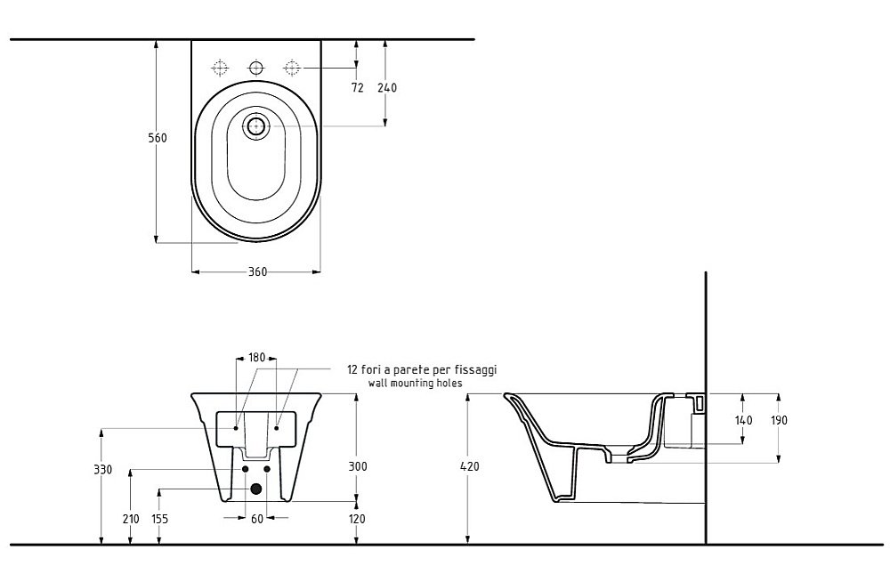 Биде подвесное Migliore MONACO 32068 белая керамика купить в интернет-магазине Sanbest