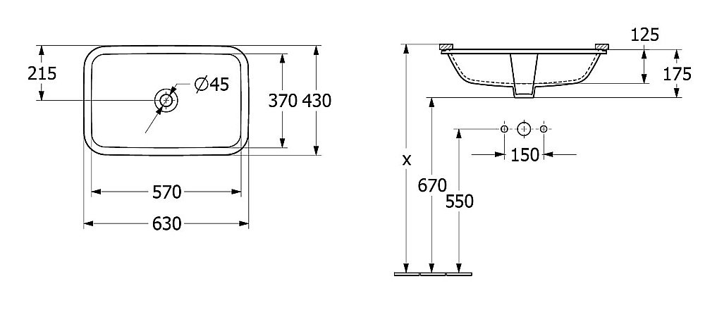 Раковина Villeroy&Boch Architectura 5A776001 альпийский белый купить в интернет-магазине Sanbest