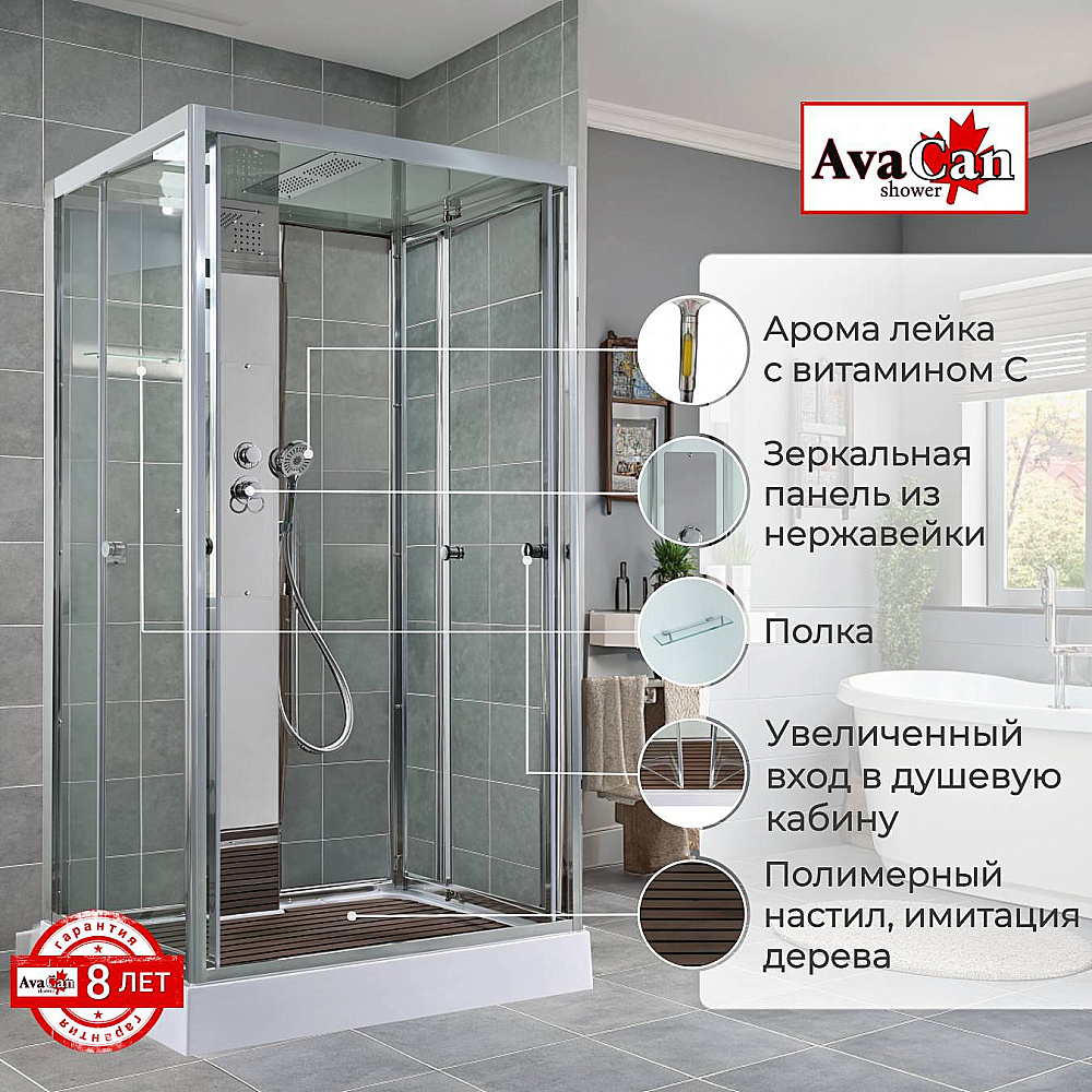 Душевая кабина AvaCan Z Серия Z1912 120х90 купить в интернет-магазине Sanbest