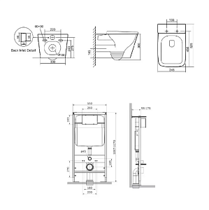 Унитаз с инсталляцией SantiLine SL-5027+SL-01 белый/кнопка хром купить в интернет-магазине Sanbest