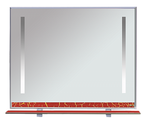 Зеркало Misty Джулия 104x80 КРАКОЛЕТ красный в ванную от интернет-магазине сантехники Sanbest