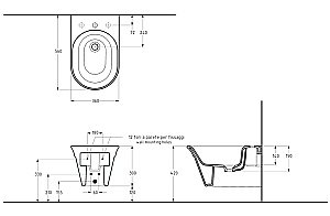 Биде подвесное Migliore MONACO 32068 белая керамика купить в интернет-магазине Sanbest