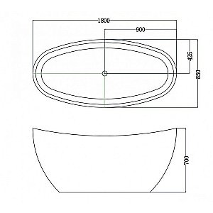 Ванна акриловая Esbano OTTAWA ESVAOTTA 180x85 белая купить в интернет-магазине Sanbest